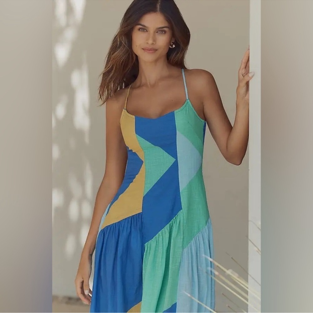 NWT! Anthropologie Celandine Sleeveless Drop-Waist Midi Dress 🏆 - Picture 2 of 6